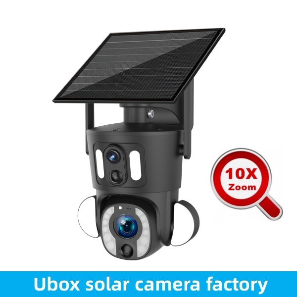 PTZ Camera 10X Solar Powered Dual Lens Security Camera
